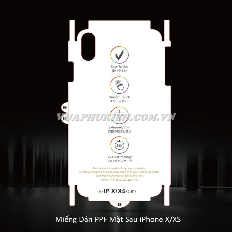 Miếng dán PPF cho iPhone Xs Max/Xr/X/Xs/7/8 Plus/7/8/6/6S Plus/6/6S chống xước và trầy máy