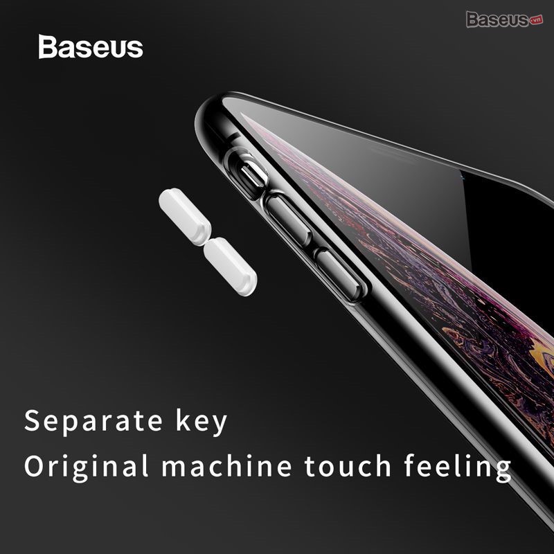 Ốp lưng trong suốt có dây đeo tay Baseus Transparent Key Phone Case dùng cho iPhone X/ XS (TPU Soft Silicon)