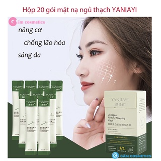 Hộp 20 gói mặt nạ ngủ thạch collagen Yanjiayi nâng cơ bổ sung collagen dưỡng trắng da hàng nội địa Trung