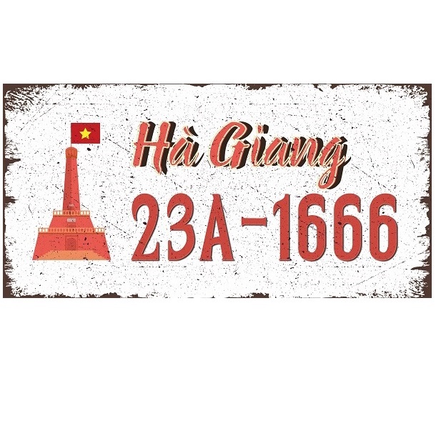 Tranh thiếc biển số 64 tỉnh thành Việt Nam trang trí retro quán nhậu, bar club, quán cafe, quán bia, nhà hàng