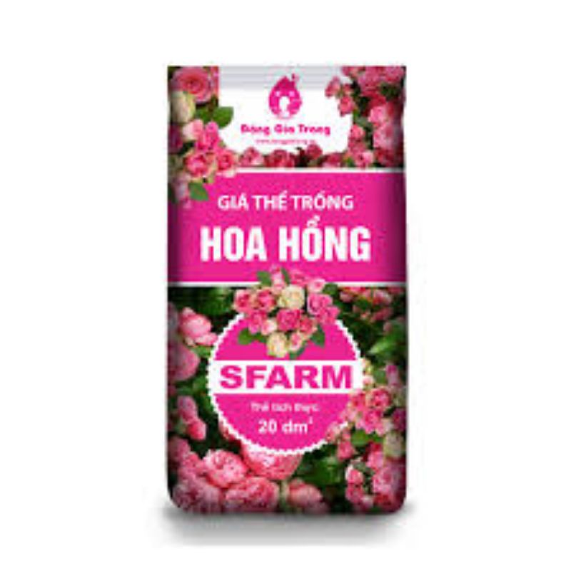 GIÁ THỂ TRỒNG HOA HỒNG SFARM BAO 20dm3- 7kg