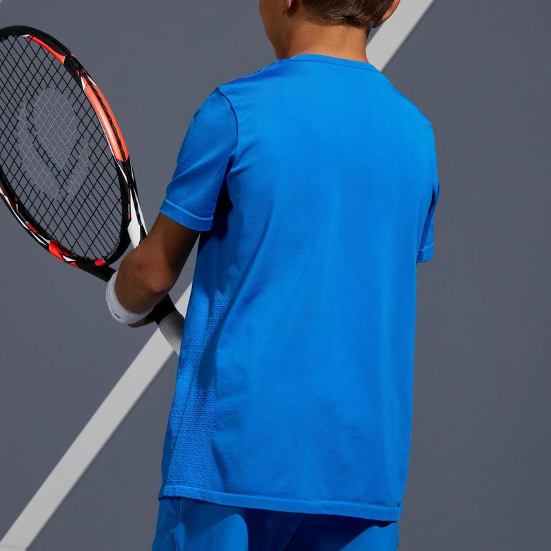 Áo thun chơi tennis Decathlon ARTENGO 900 cho bé trai - Xanh dương size 6 Tuổi