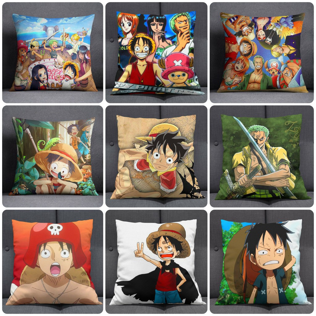 ( mẫu ngẫu nhiên ) Gối in hình anime ĐẢO HẢI TẶC ONE PIECE chibi dễ thương độc đáo tiện lợi