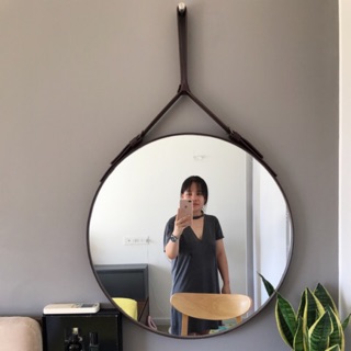 [HCM] Gương tròn dây da treo tường rẻ 2021 - có video thực tế