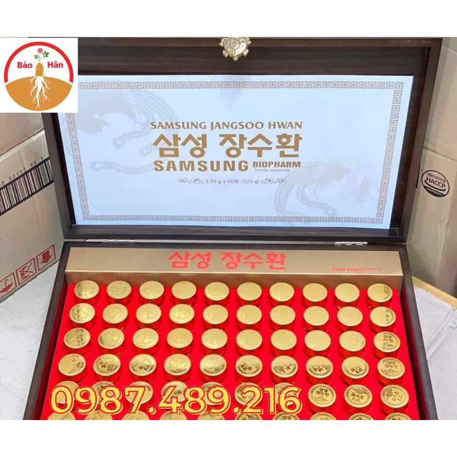 [ Hàng Mới Về] An Cung Ngưu Hoàng Hoàn Hộp Gỗ Jangsoo Hwan Hàn Quốc hộp 60 viên x 3,75 gram
