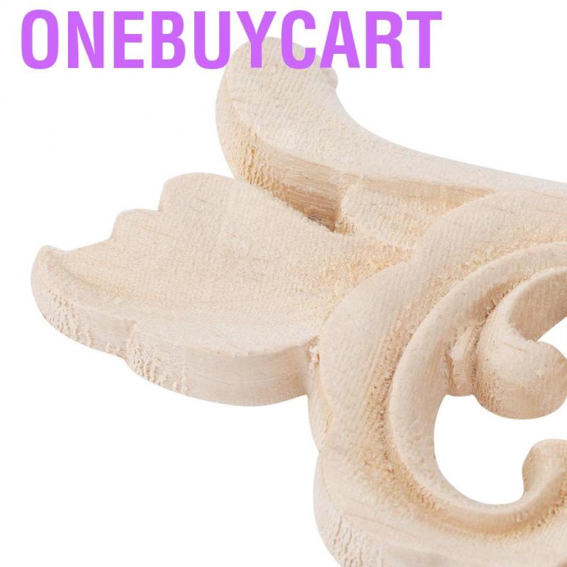 Onebuycart 2 Pcs Flower Carved Onlay Applique Furniture Decoration Carving Sticker Wooden Floral Corner Home Deco
