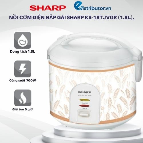Nồi Cơm Điện Nắp Gài Sharp KS-18TJVGR .