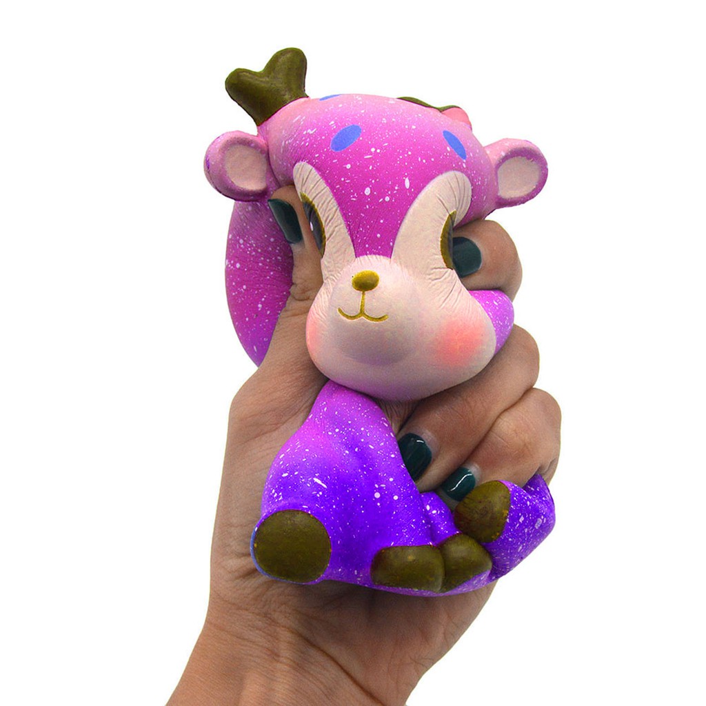 Đồ Chơi Squishy Hình Con Nai Màu Galaxy Dễ Thương