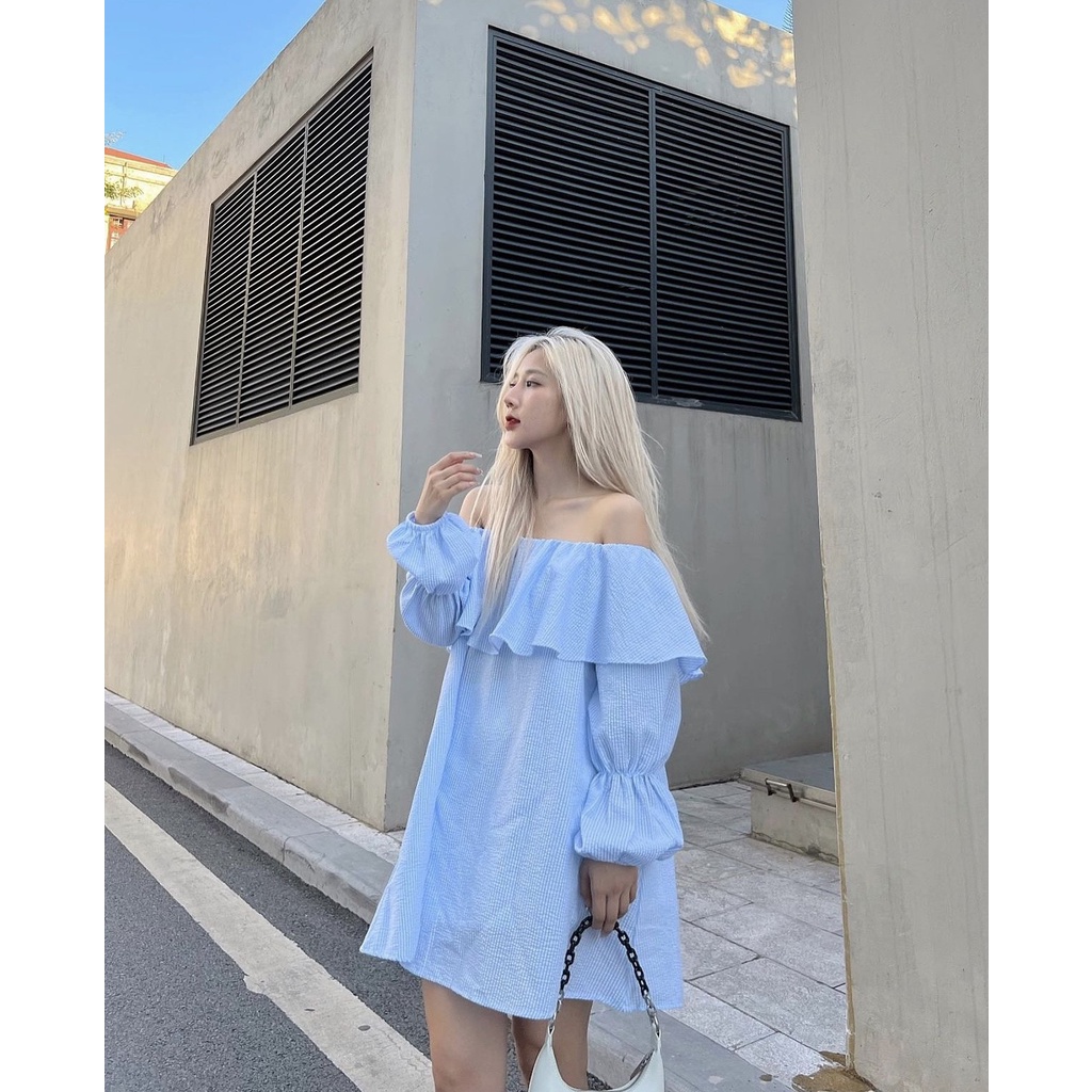 Váy trễ vai bèo V1, đầm công chúa lên form siêu đáng yêu, hàng chất lượng cao.