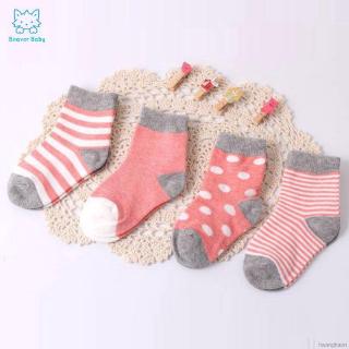 Set 4 Đôi Vớ Cotton Chống Trượt Cho Bé