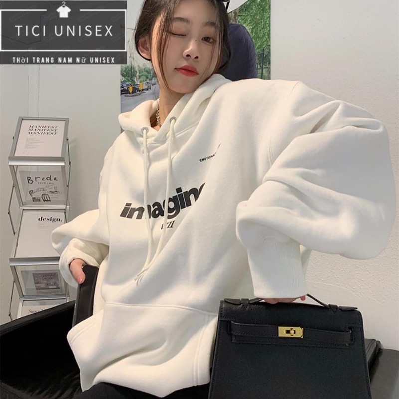 Áo hoodie unisex nam nữ nỉ thêu “ Imagine“❤ [Video thật tại Shop] Áo nỉ bông unisex chất nỉ siêu mịn cực ấm | BigBuy360 - bigbuy360.vn