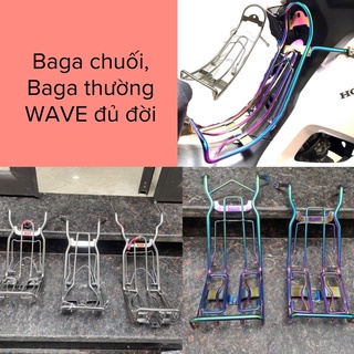 Gác baga xe wave 110, wave 50cc, wave rsx fi, wave nhỏ,100, s110, thái, alpha, s100, zx rs inox 10ly titan chuối xuồng