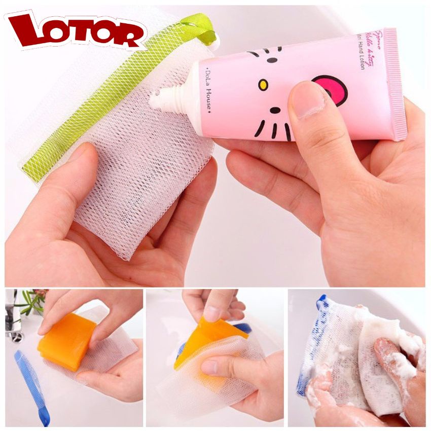Túi Lưới Đựng Xà Phòng Tạo Bọt Tiện Lợi Có Dây Rút - Túi Lưới Tạo Bọt Xà Bông – LOTOR L051