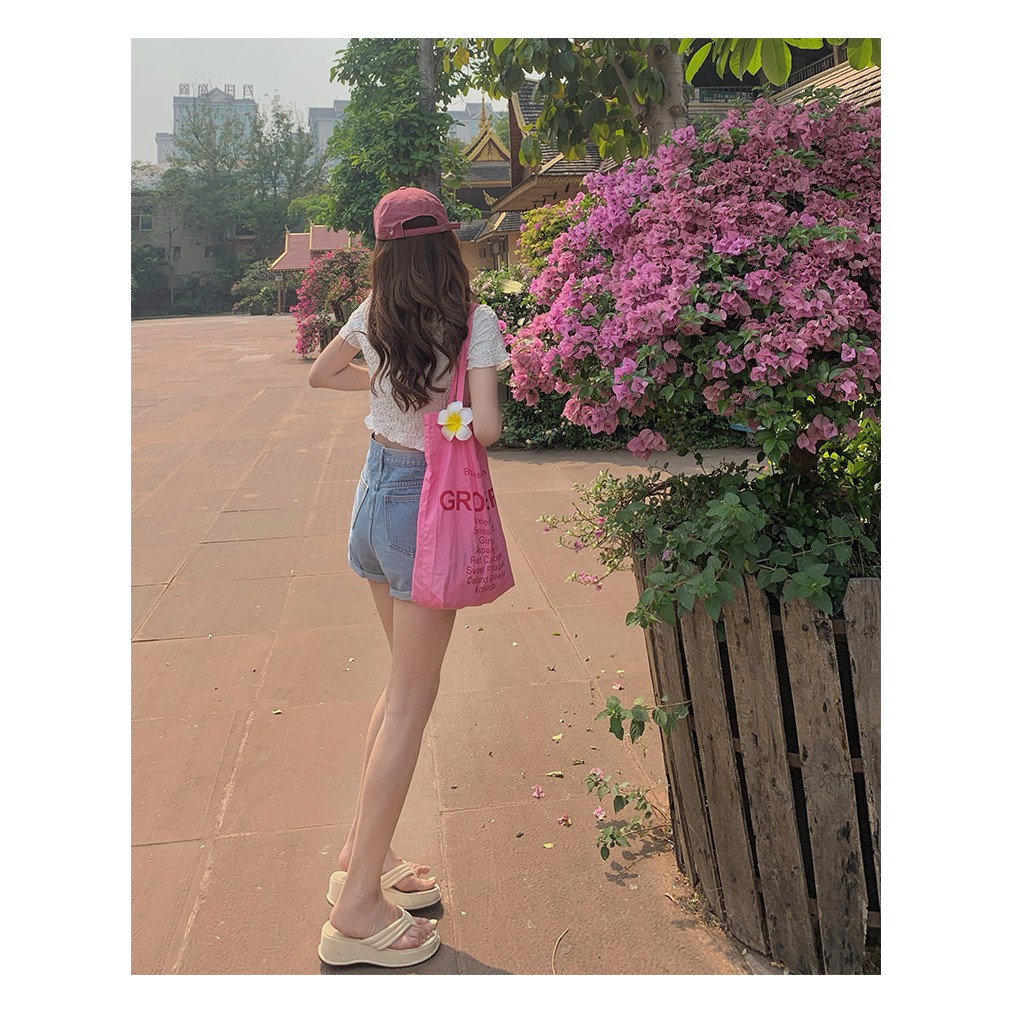 Xiaozhainv Áo croptop tay ngắn cổ V màu trơn thời trang gợi cảm cho nữ