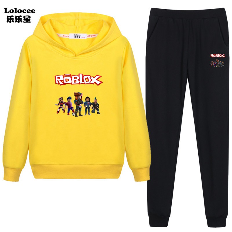 ROBLOX Áo Hoodies Có Nón Dài Tay + Quần Dài Thời Trang Cho Bé Trai Từ 3-14 Tuổi