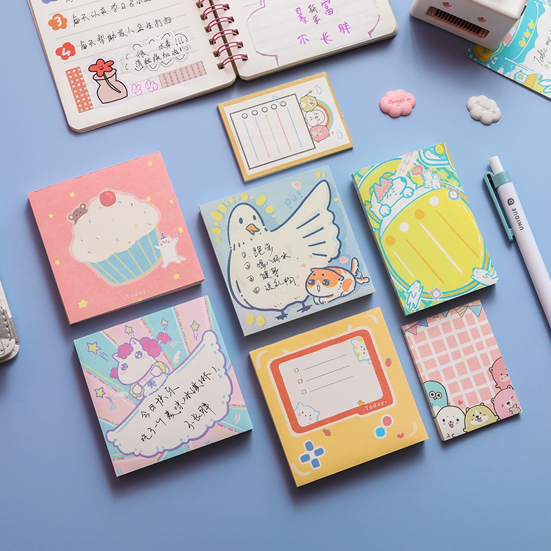Giấy Ghi Chú Họa Tiết Hoạt Hình Phong Cách Hàn Quốc