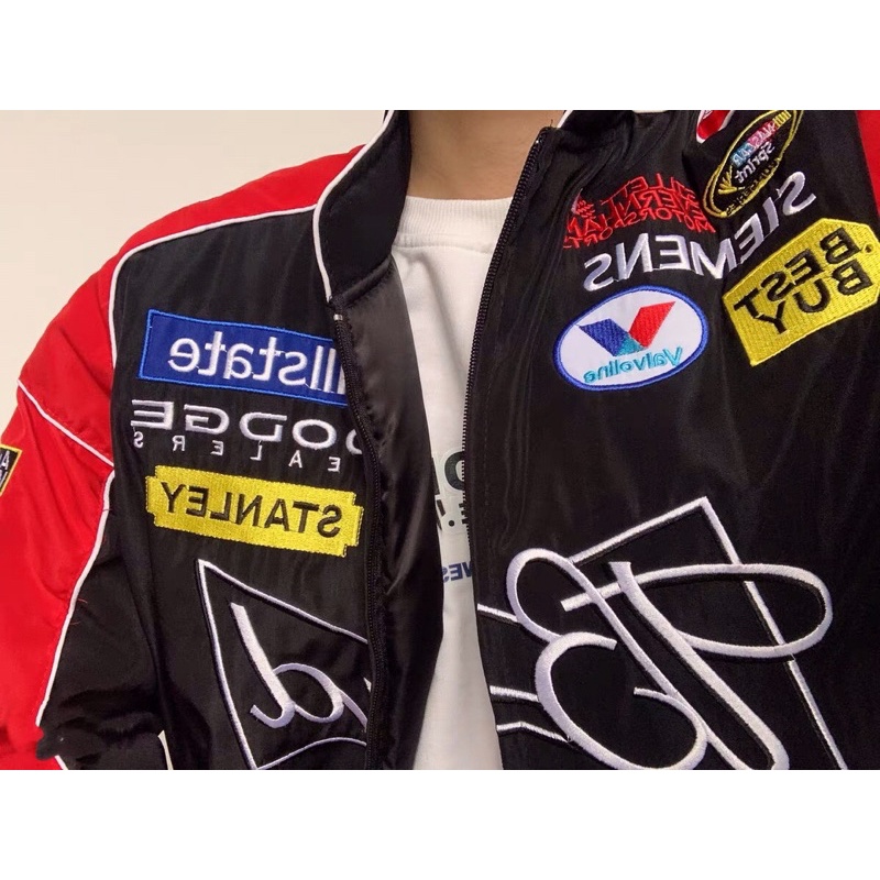 Áo khoác gió Varsity Jacket bomber thêu chữ Bud phối màu đua xe F1 thể thao unisex siêu chất ❤️