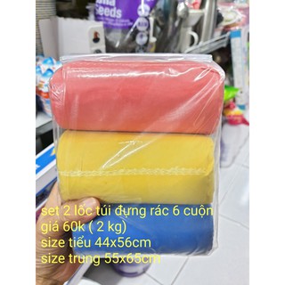 Túi đựng rác 3 màu tiểu/ trung 1kg