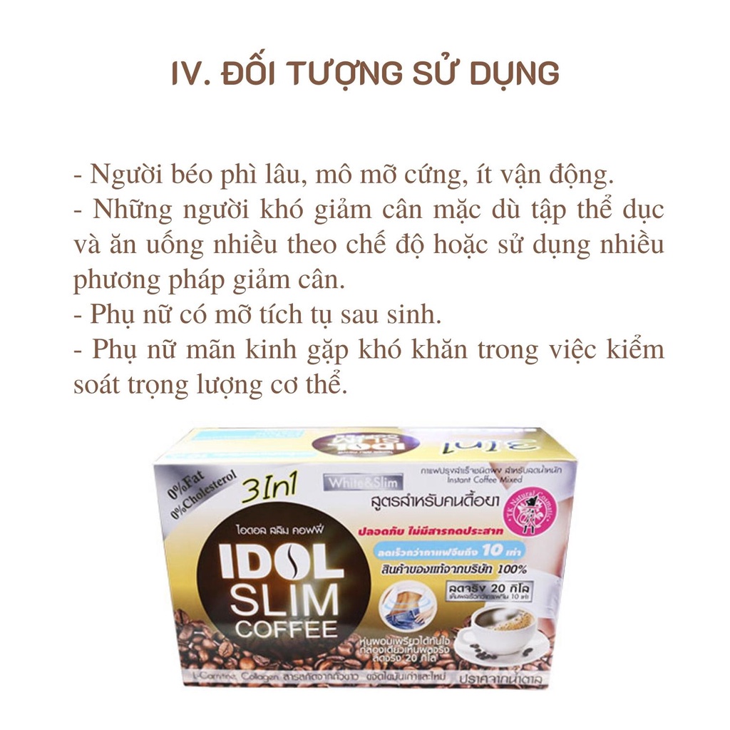 Cà Phê Idol Slim+ Giảm Cân, Giảm Mỡ Cấp Tốc An Toàn Và Hiệu Quả (1 Hộp 10 Gói ) - Chính Hãng