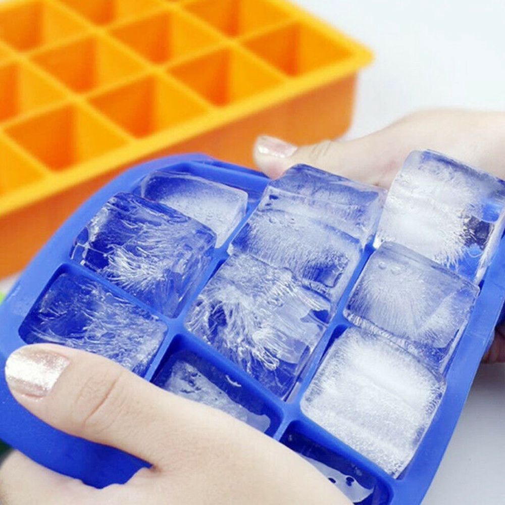 Khuôn Làm Đá Bằng Cao Su Hình Chữ Nhật 15 Ngăn