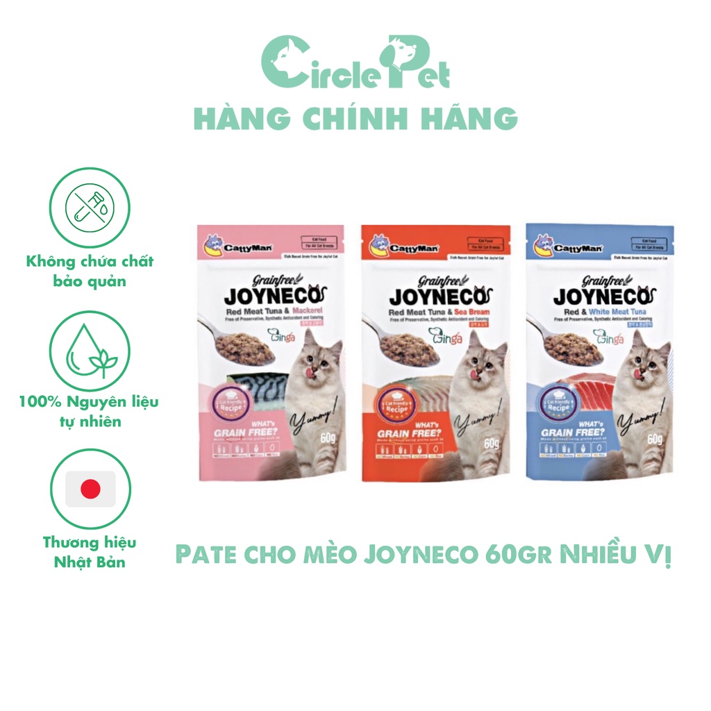 Pate Cho Mèo Joyneco Đủ Vị Bổ Sung Dinh Dưỡng Thành Phần Tự Nhiên Gói 60gr - Circle Pet