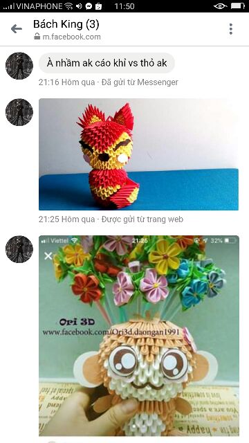 Nhân vật hoạt hình giấy Origami