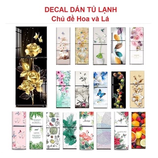 DECAL DÁN TỦ LẠNH CAO CẤP - Chủ đề HOA và LÁ - Chống nước tuyệt đối