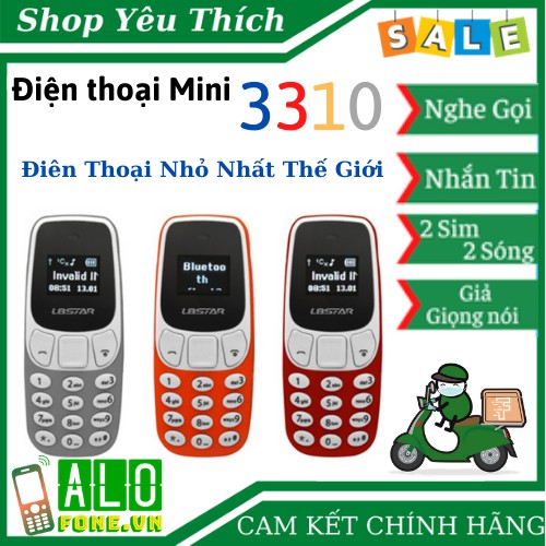 Điện thoại mini siêu nhỏ 3310 2 sim 2 sóng cực khỏe, Nhỏ Gọn Dễ dàng sử dụng, sim 2 sóng cực khỏe