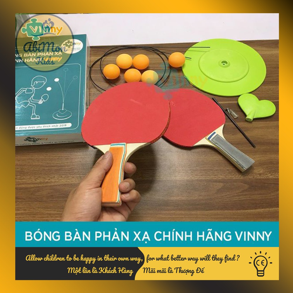 Bóng Bàn Phản Xạ Vinny Cho Bé ☘️ Montessori cao cấp ✨ (Đồ chơi Gỗ - Đồ chơi Giáo Dục - An toàn - Thông minh)
