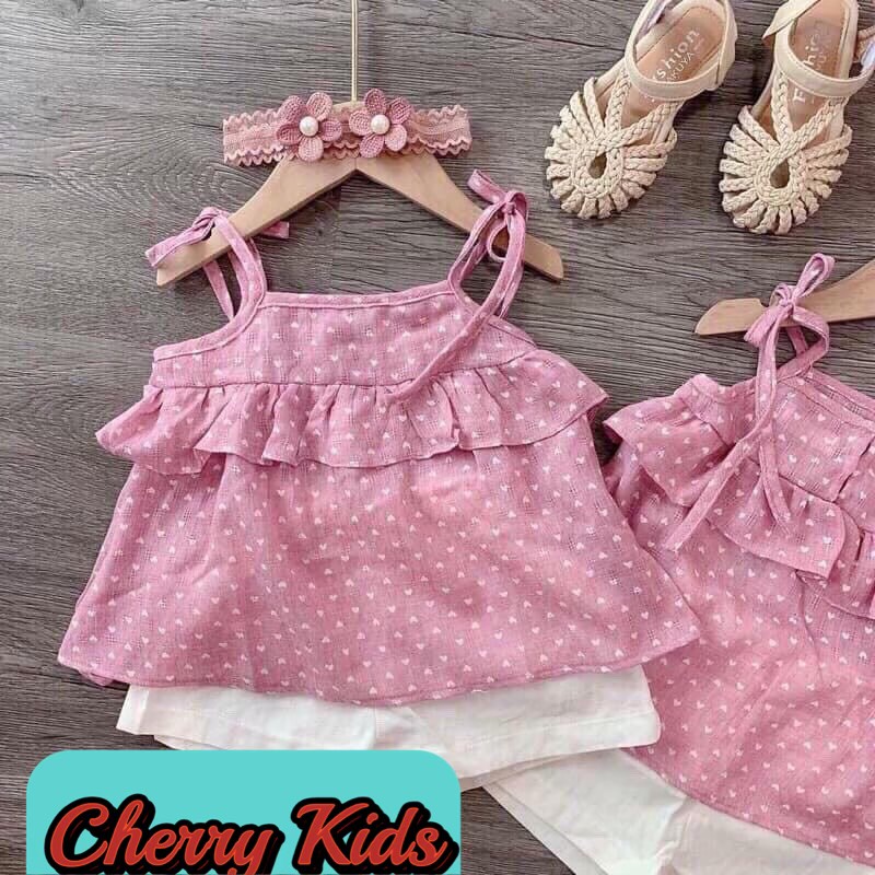 Bộ đũi 2 dây cho bé gái 6-16kg