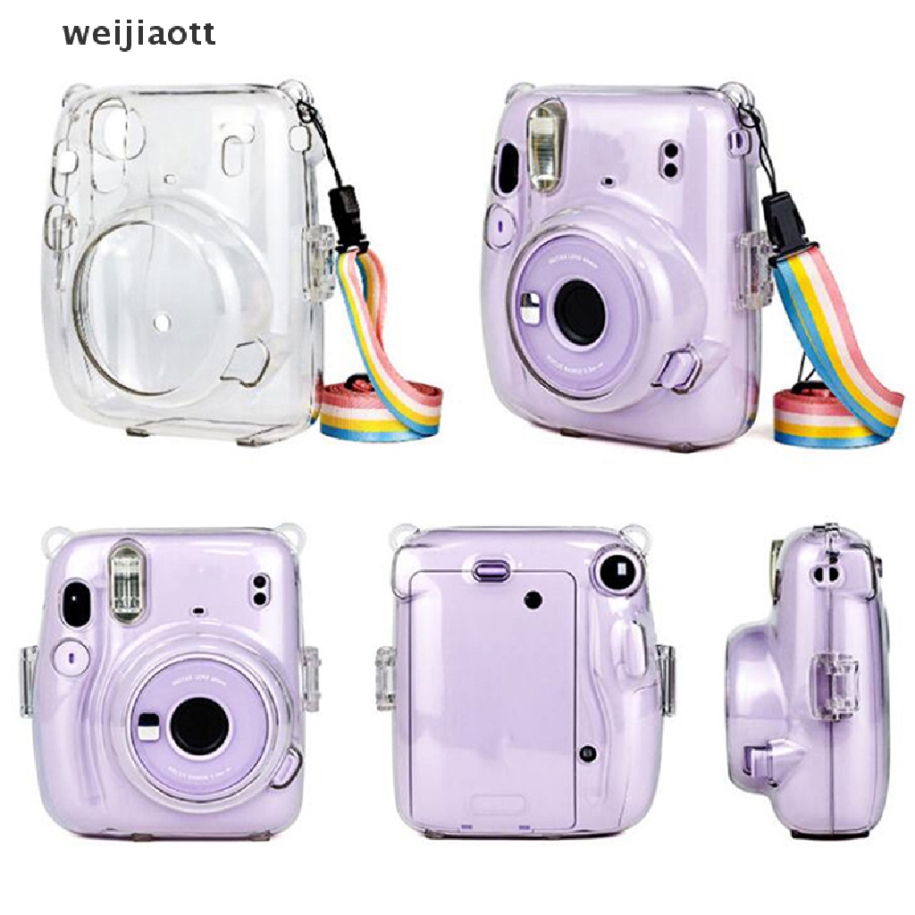 weijiaott For Instax Mini 11 Camera Bag Portable Transparent Camera Bag Case With Strap WT