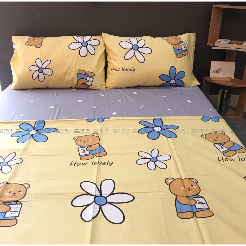 BỘ DRAP COTTON LỤA HOA TIẾT