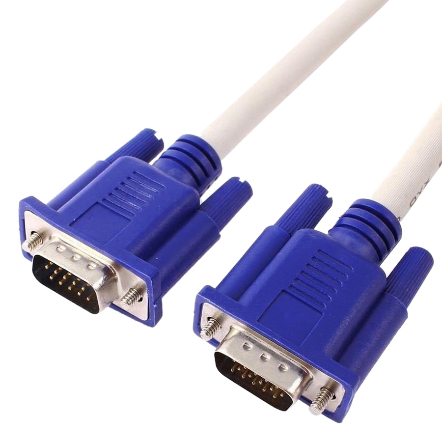 Cáp VGA, dây tín hiệu dùng cho màn hình máy tính, cáp màn hình máy tính- màu trắng