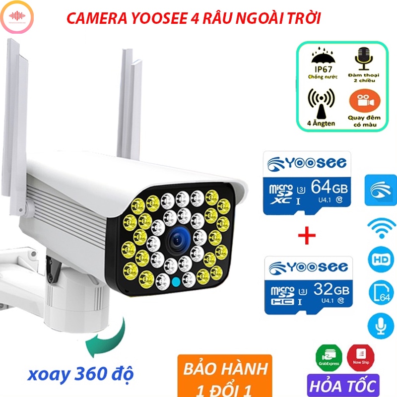 Camera ngoài trời, chống nước Yoosee Full HD 1080P 4 Led trợ sáng đàm thoại 2 chiều