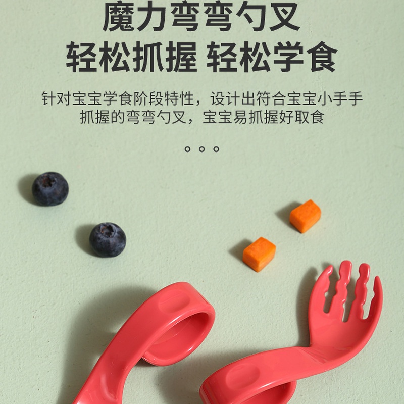 Bộ Muỗng Nĩa Tập Ăn Tay Cầm Cong Dành Cho Trẻ Em MY0029