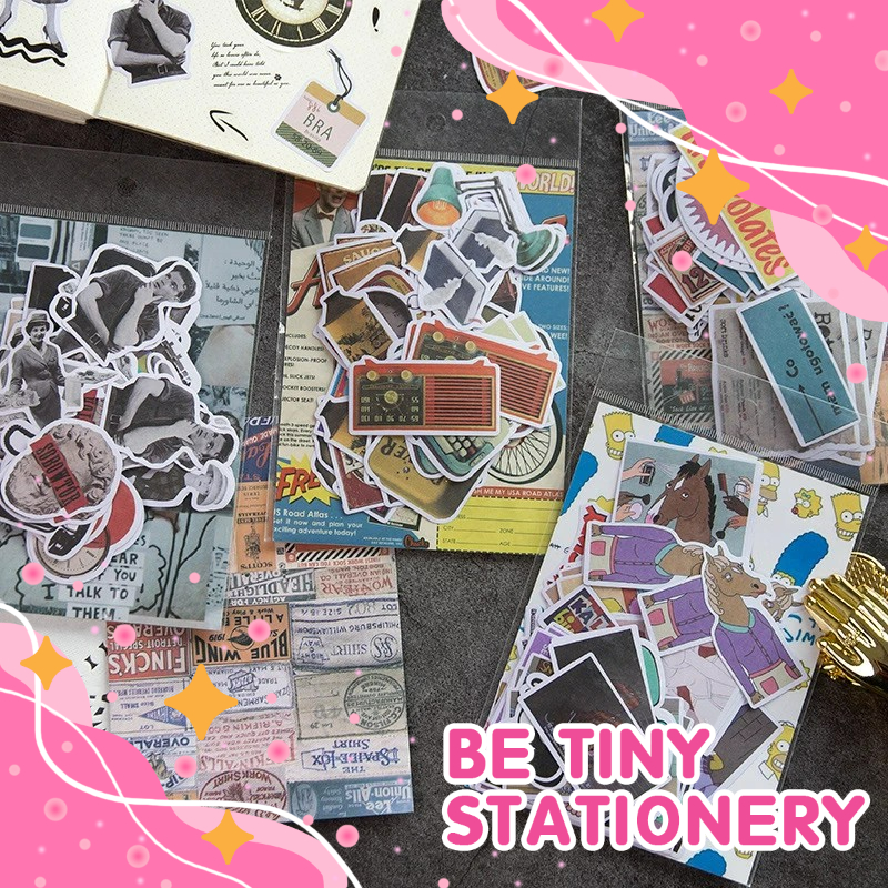Sticker Vintage America 60 miếng Be Tiny