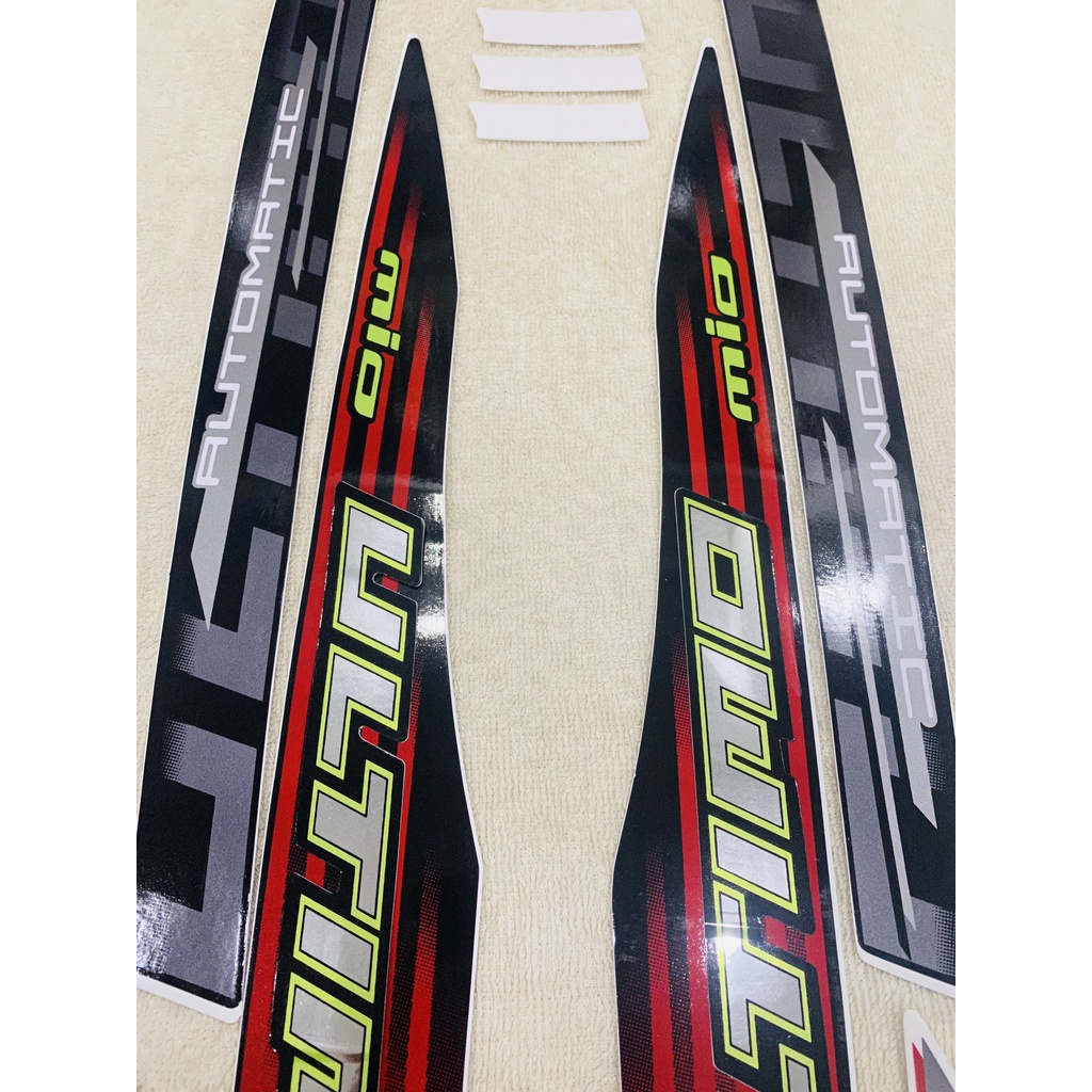 Bộ tem decal dán xe máy yamaha mio ultimo zin thái màu đỏ đen siêu đẹp