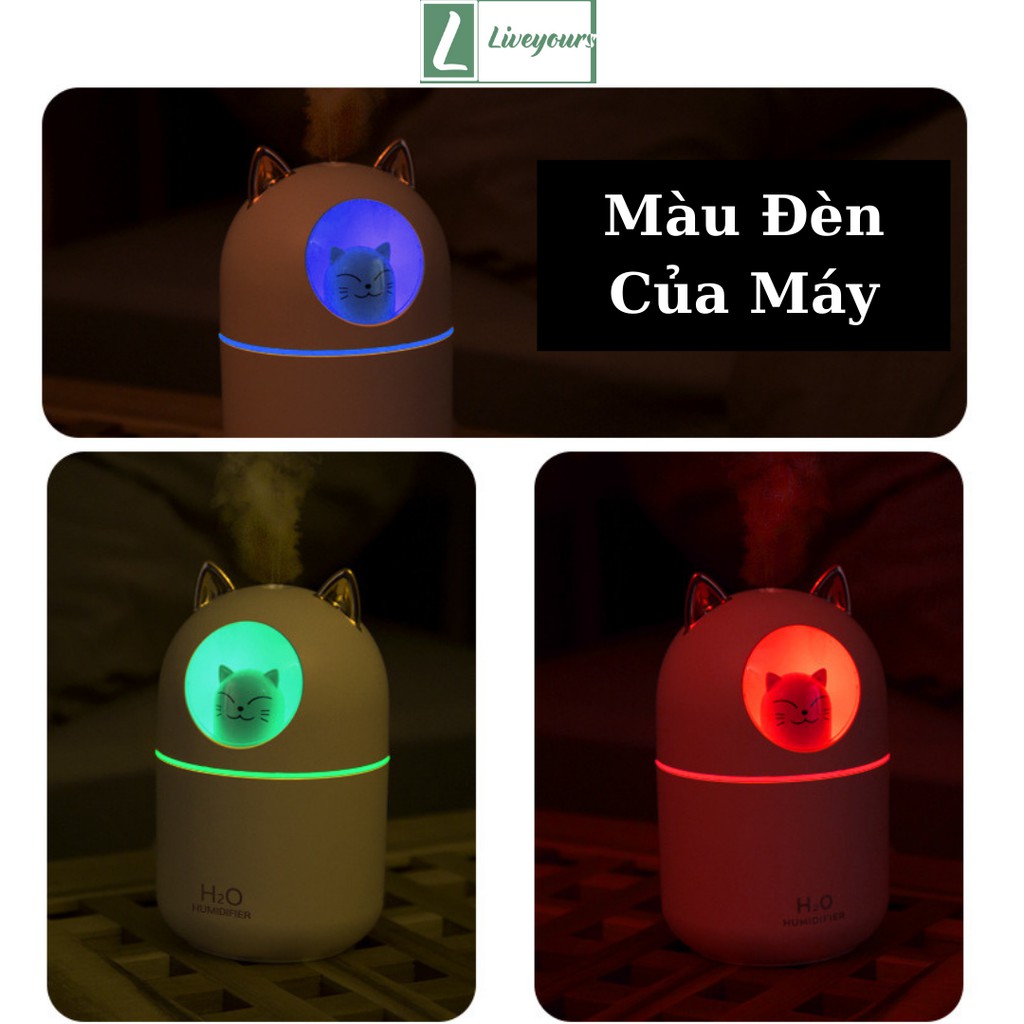 Máy Phun Sương Tạo Ẩm Không Khí Hình Thú Dung Tích 300ml - 700ml Có Đèn Led Dùng Làm Đèn Phòng Ngủ Siêu Đẹp