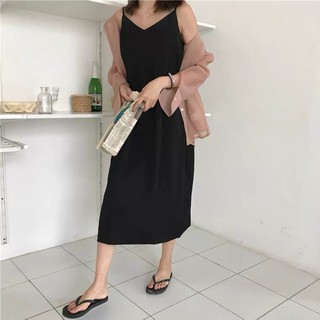 Váy hai dây trơn lụa 42202 CHERRYCOCO