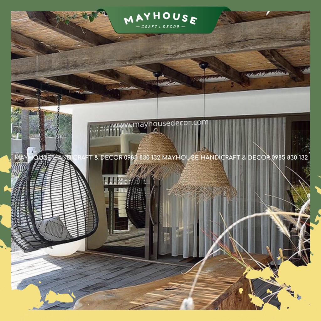 Đèn thả trần mây tre MAYHOUSE CRAFT&DECOR trang trí resort sân vườn