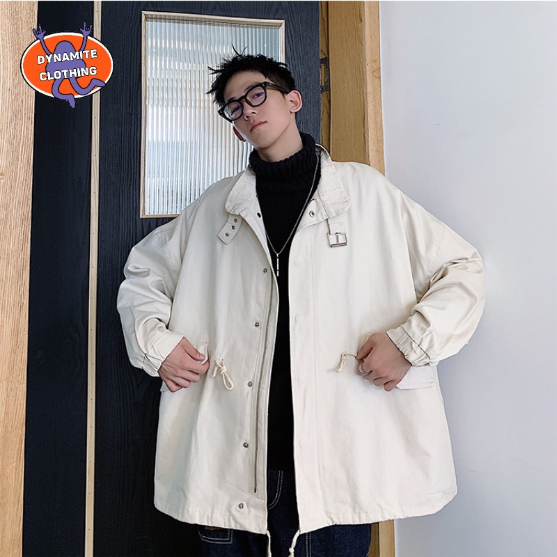 Áo Khoác Túi Hộp Dáng Rộng Màu Sắc Đơn Giản Phong Cách Hàn Quốc Cho Nam Size M-2XL