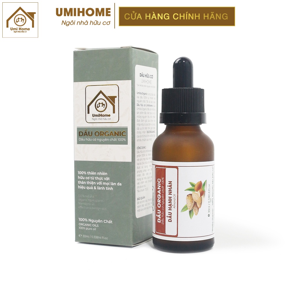 Dầu Hạnh Nhân dưỡng da hữu cơ UMIHOME nguyên chất | Almond oil 100% Organic 10ML