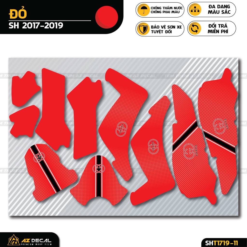 Tem Trùm SH Phong Cách Gucci | SHT-11 | Decal Trùm Dán SH Nhiều Lựa Chọn Màu 2017 - 2019 - 2020 - 2021 - 2022 Chống Xước