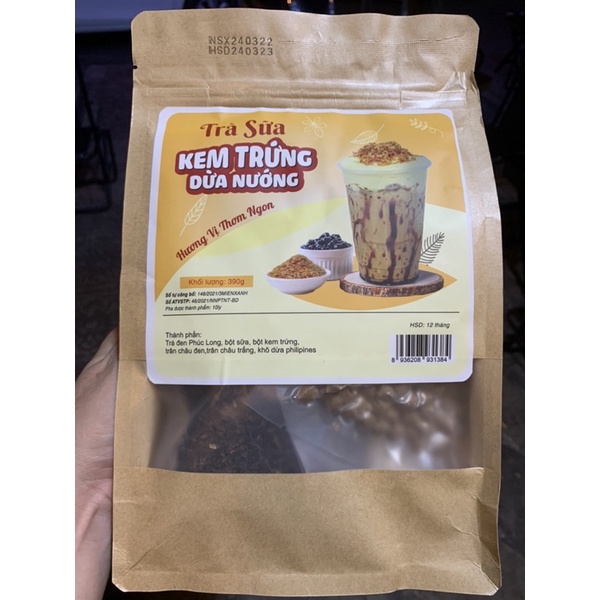 Set Nguyên Liệu Trà Sữa Kem Trứng Dừa Nướng 390g - Ăn Vặt 492