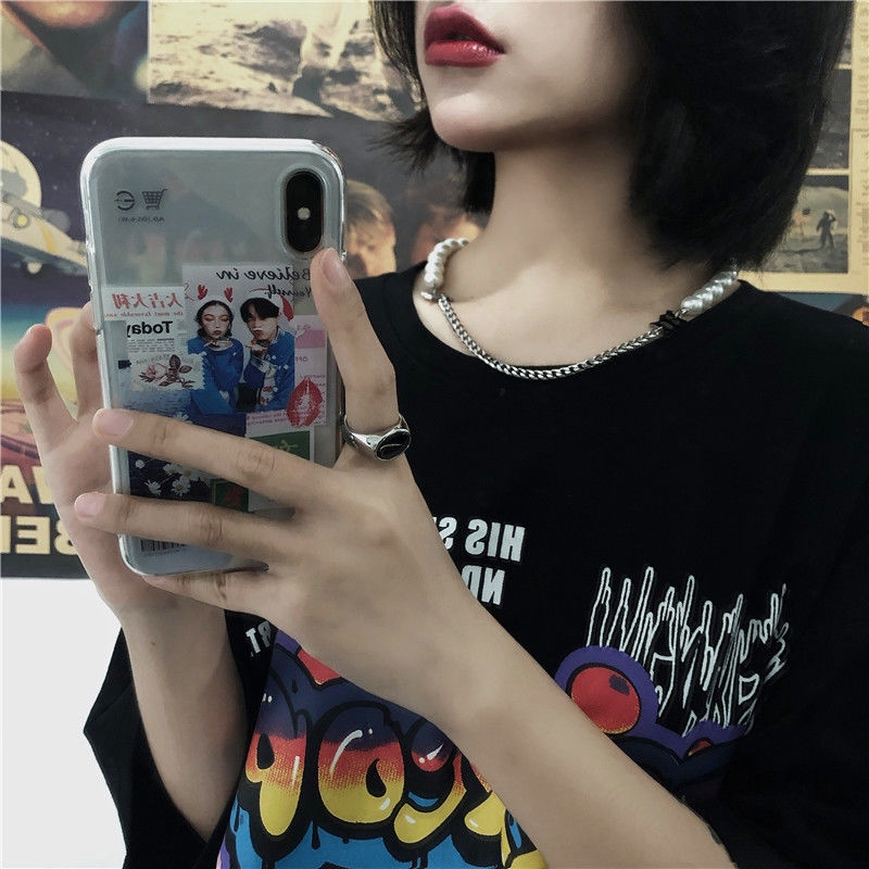 Dây Chuyền Mặt Chữ Đính Ngọc Trai Phong Cách Hip Hop