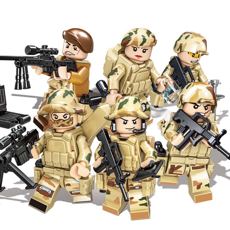kỹ thuật số Mô hình lắp ráp Bộ xếp hình Lego lắp ráp đội SWAT trọn bộ