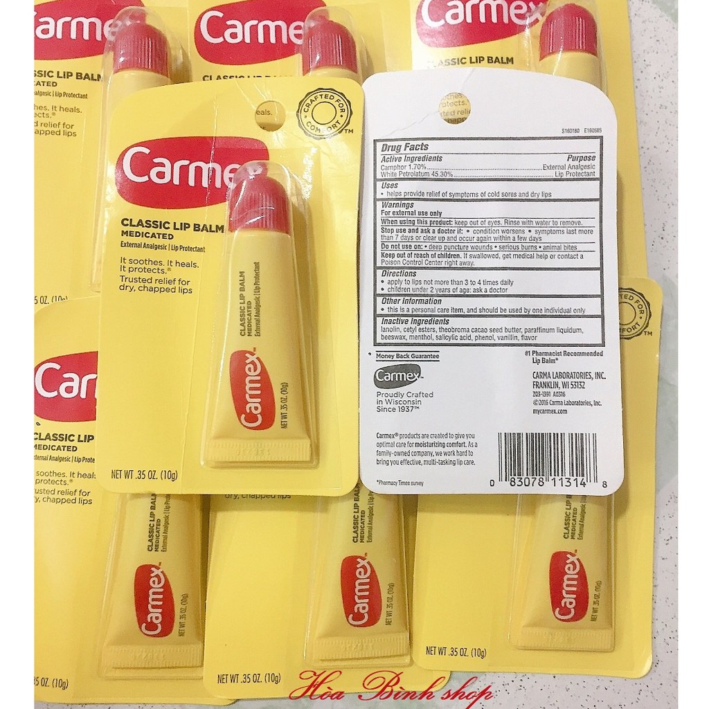 Son dưỡng chống khô môi Carmex Classic Lip Balm Medicated 10g Hàng Mỹ | BigBuy360 - bigbuy360.vn