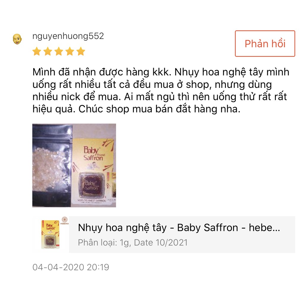 Nhụy hoa nghệ tây 1g - Baby Saffron (SPK) - hebenastore