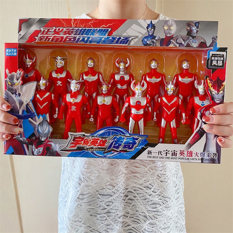 12 Bộ Ultraman Tượng Hình Đồ Chơi Nhân Vật Hành Động Bộ Sưu Tập Đồ Chơi Cho Trẻ Em Bé trai Cực Người Mainan Budak Lelaki