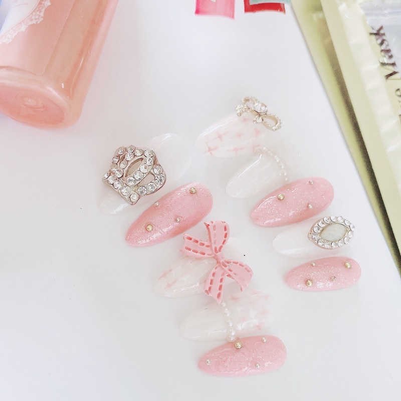 SET 10MÓNG UP GẮN CHARM NƠ (THAY 2CHARM 5NGÓN TRÊN)
